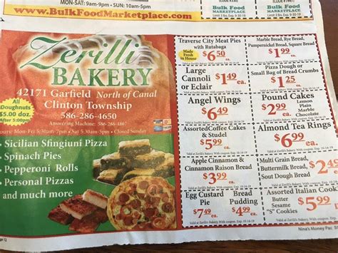 zerilli bakery menu|Zerilli Bakery, Charter Township of Clinton